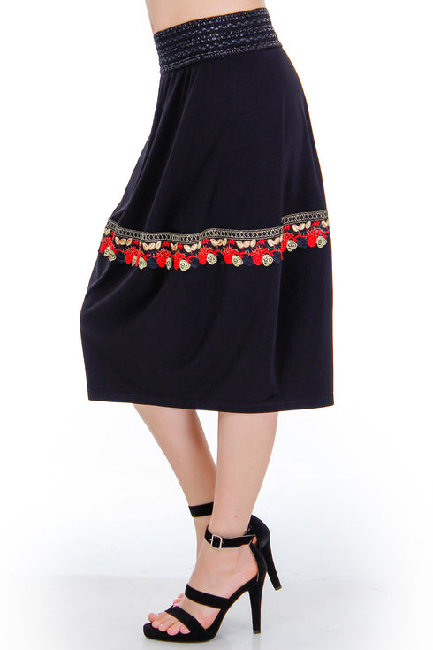 Fusta jerse cu dantela  Liza Panait Liza Panait Online Boutique